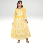 Sunlit Elegance: Embroidered Light Yellow kurti