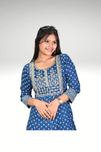 Azure Grace: The Blue Anarkali Suit