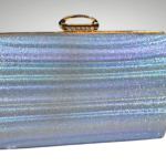 Celestial Gleam: White and Sky Blue Slingbag with Elegant Clutch Work | Surbhi's Couture