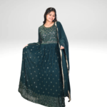 Emerald Bloom: Tara-Buti Anarkali