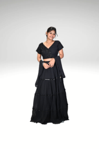 Black Swan: The Frill Sleeve Blouse Lehenga