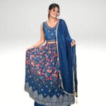 Azure Blossom: The Blue Floral Lehenga