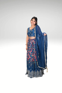 Azure Blossom: The Blue Floral Lehenga