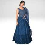 Sapphire Splendor: The Blue Tara-Buti Work Lehenga