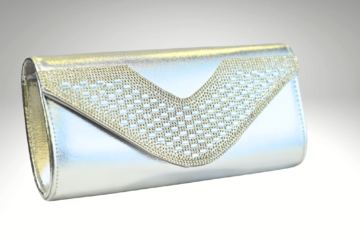 Silver Serenity: Silver Purse with Chic Slingbag Design | Surbhi's Couture