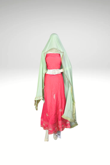 Rosy Reef - Pink and Sea Green Bandhej Lehenga