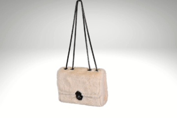 Frosted Whisper: White Sling Purse with Luxurious Fur Work | Surbhi's Couture